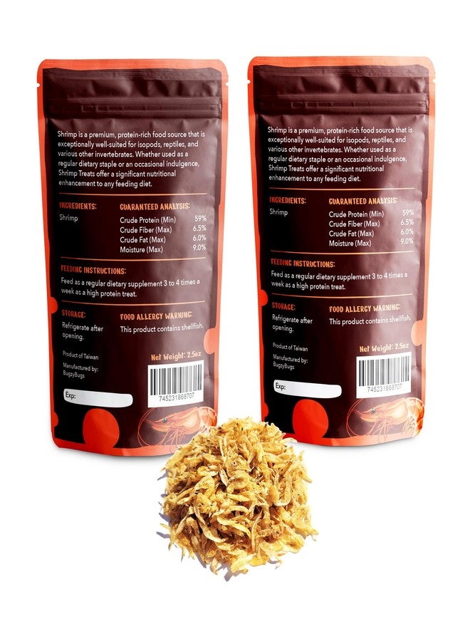 Bugzy Bugs Isocare Premium Dried Shrimp Treats Protein Rich Food Source for Isopods Insects Reptiles Feeders Invertebrates (Set of 2) - Image 2